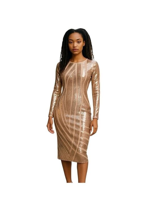 Dress the Population Dresses & Skirts - Dress The Population Black Label Emery Sequin Bodycon Midi Dress Size Small